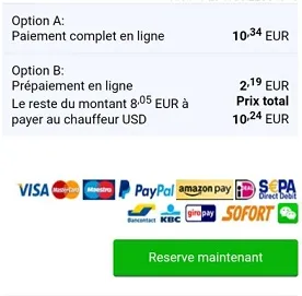  Fragment du bon de virement avec options de paiement